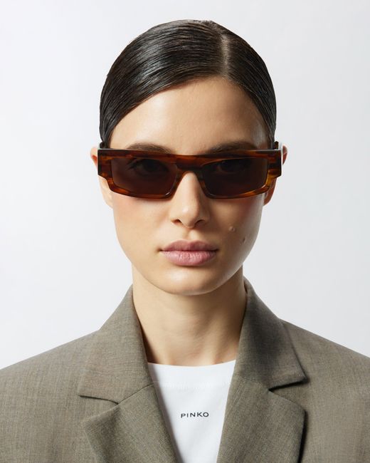 Pinko White Rectangular Sunglasses