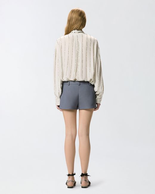 Pinko White Lightweight Shirt With Jewel Stripes