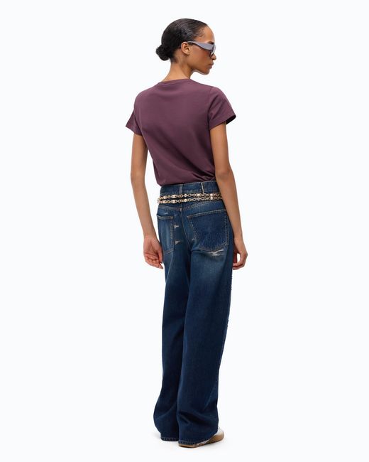 Pinko Blue Wide-Leg Jeans With Rips