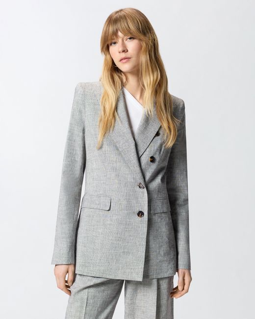 Pinko Gray Double-Breasted Jacket