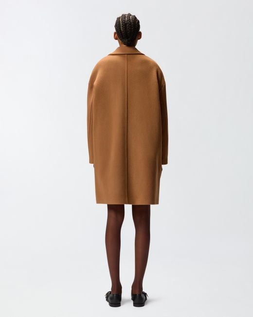 Pinko Brown Single-breasted Wool-blend Cloth Coat