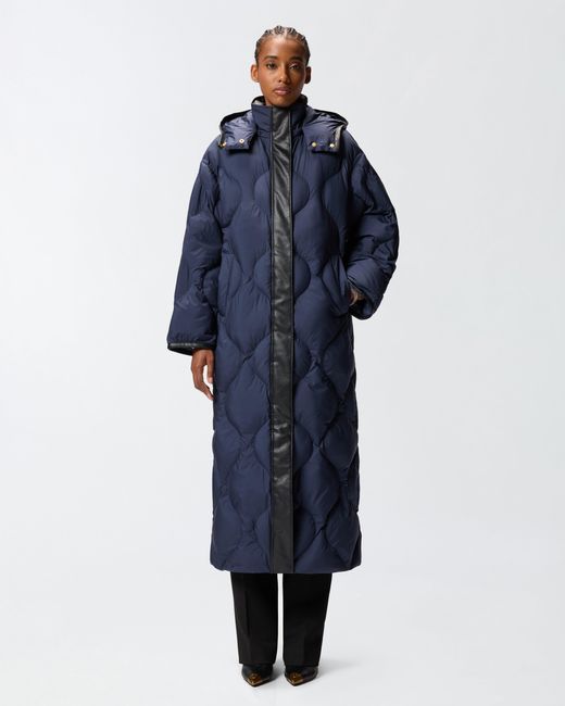 Abrigo Largo Pespunteado Pinko de color Blue