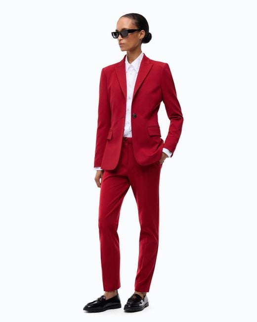 Pinko Red Single-Breasted Blazer