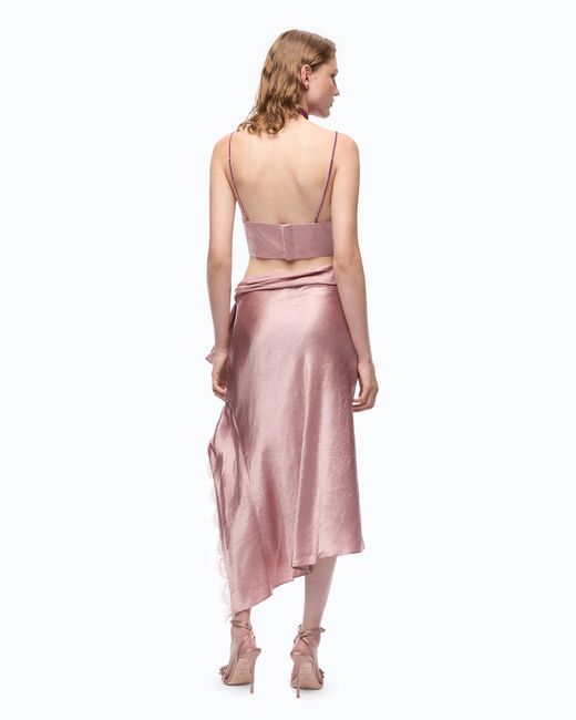 Pinko Pink Asymmetric Midi Skirt