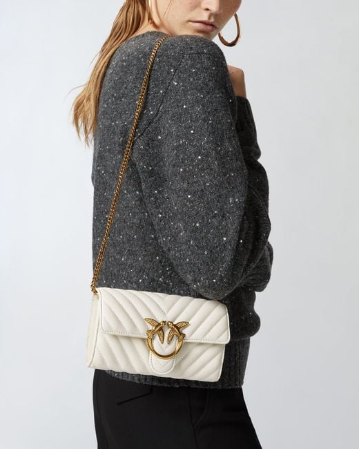 Pinko White Love Bag One Wallet Chevron