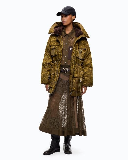 Pinko Green Down Jacket