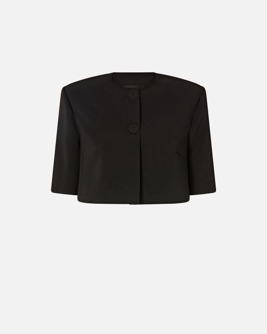 Pinko Black Spencer Jacket With Jewel Buttons