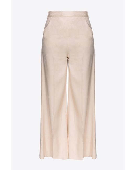 Pinko Natural Wide-leg Lyocell Trousers