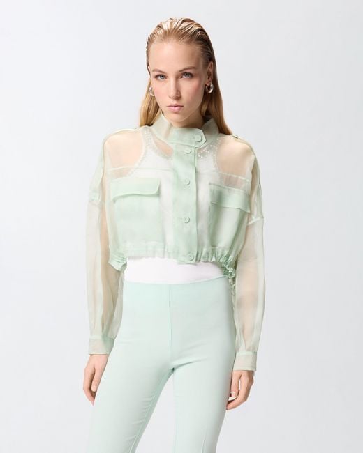 Pinko Green Cropped Pea Coat