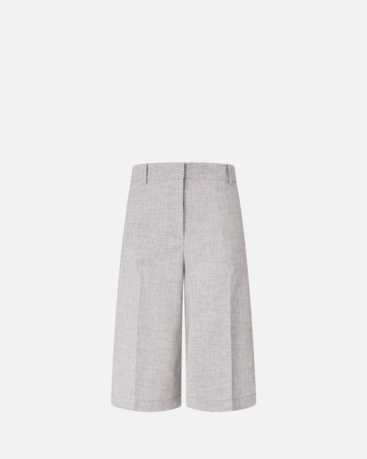 Pinko White Slub Shorts With Pressed Pleat Detail