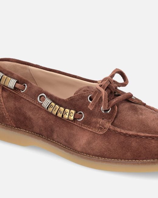 Pinko White Suede Moccasins With Jewel Details