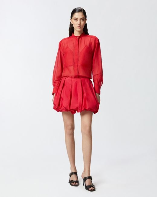 Minigonna Balloon A Pieghe di Pinko in Red