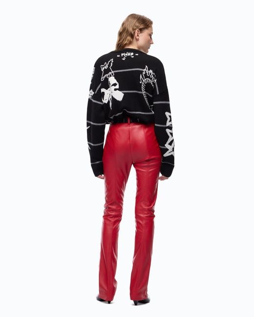 Pinko Black Quiet Is The New Punk Merino Wool Sweater