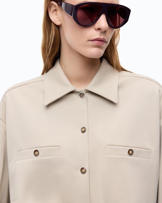 Pinko White Relaxed-Fit Overshirt