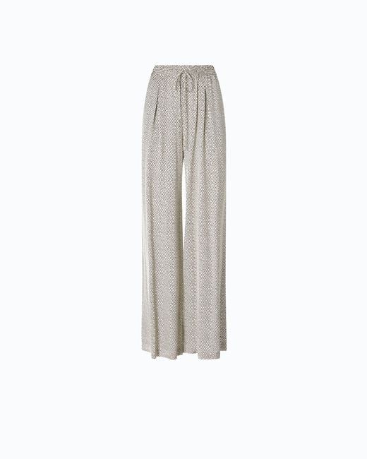 Pinko White Flared Polka-Dot Satin Trousers