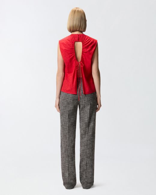 Pinko Red Viscose Jacquard Top