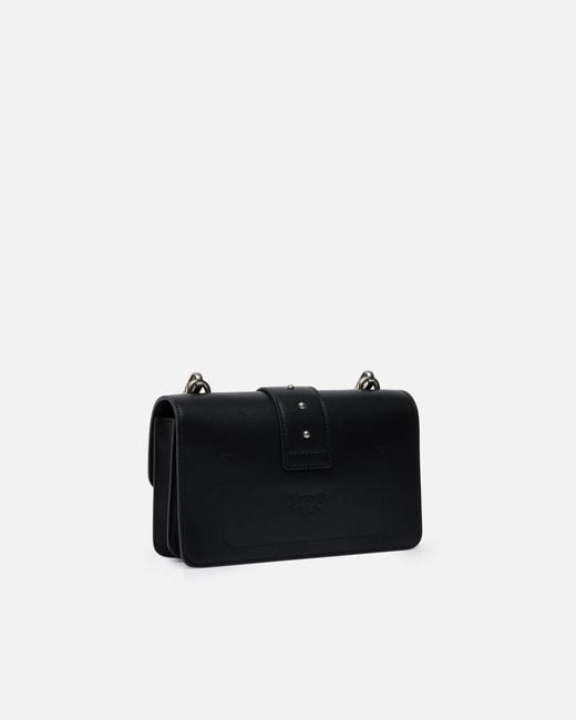 Pinko Black Love Bag One Small Crossbody Bag In Leather