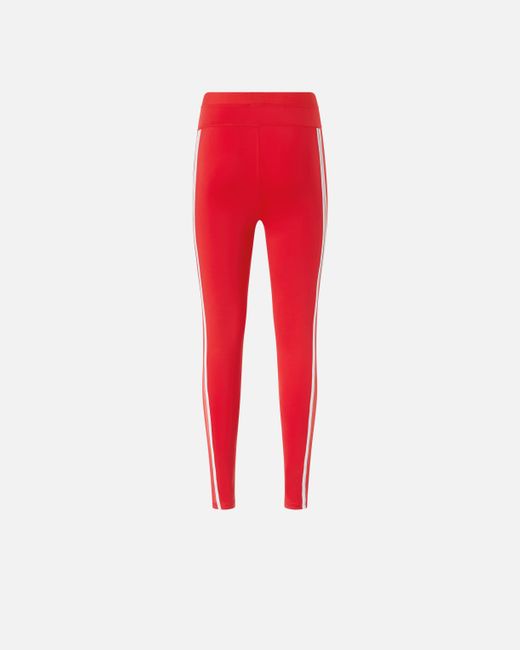 Pinko Red Leggings With Sheer Inserts