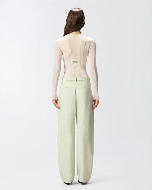 Pinko White Bodysuit With Sheer Details