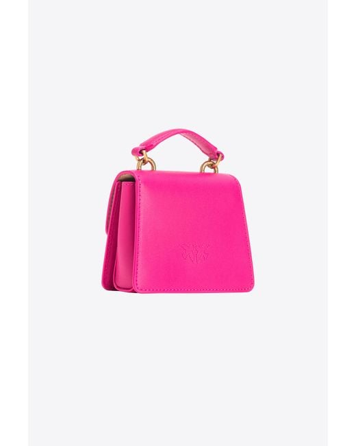 Micro Love Bag One Top Handle Light di Pinko in Pink