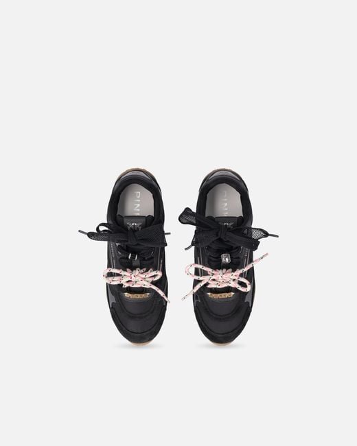 Pinko White Sneakers With Double Laces And Logo Details