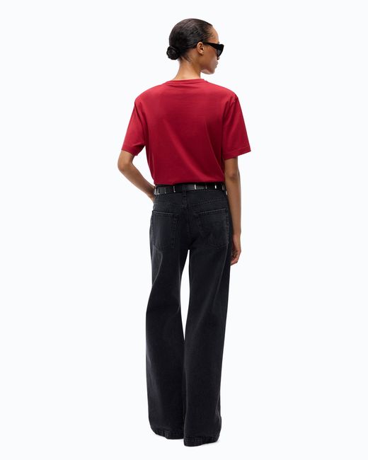 Pinko Red T-Shirt With Love Birds Jewel Detail