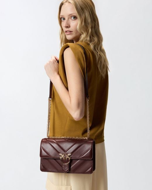 Pinko Brown Love Bag One Medium Shoulder Bag