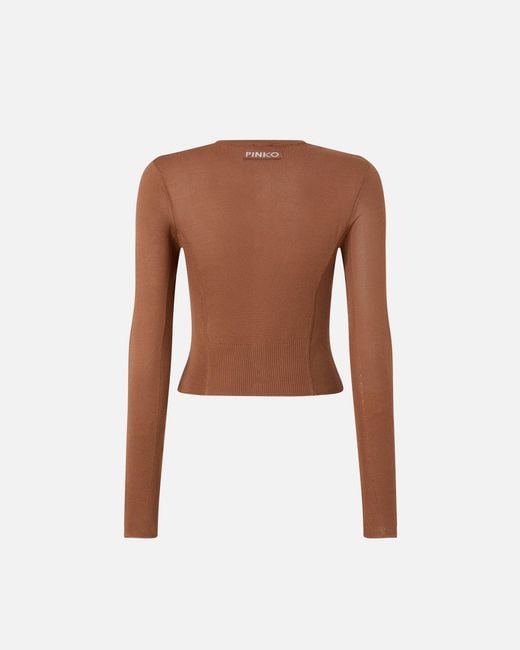 Pinko Brown Cardigan With Mother-Of-Pearl Buttons