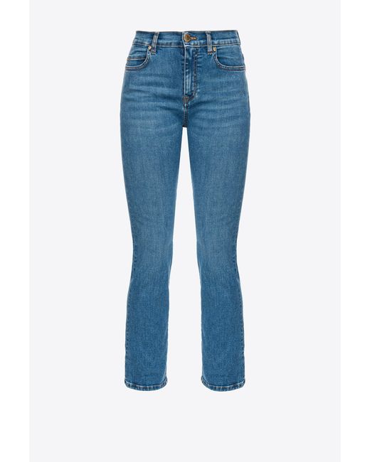 Pinko Blue Bootcut-Jeans Stretchdenim Boom, Mittlerer Vintage-Wash