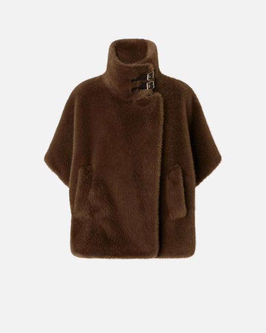 Pinko Brown Cape Coat