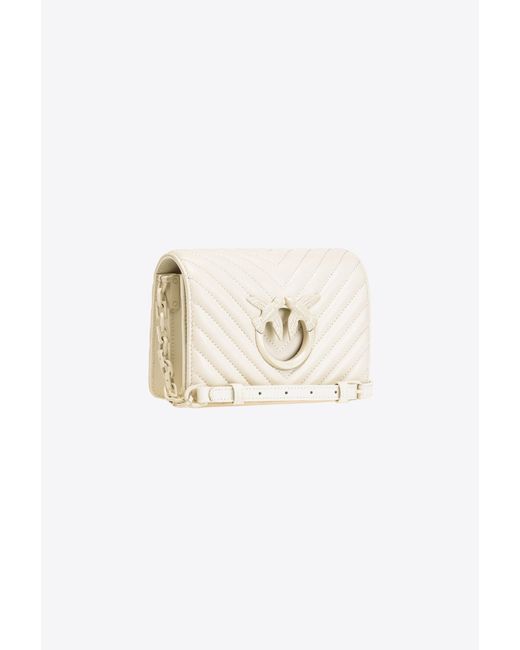 Pinko White Mini Love Bag Click Chevron Colour Block