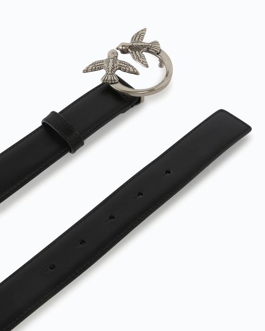 Pinko White Love Birds Leather Belt 3Cm