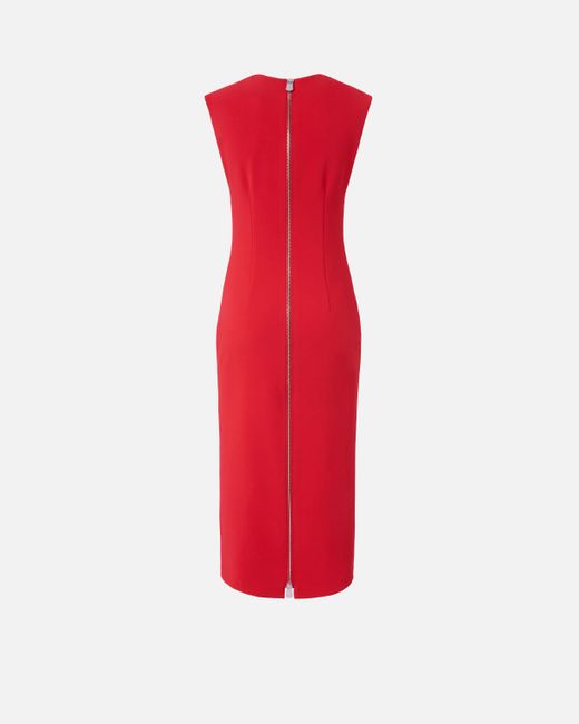 Pinko Red Midi Dress In Crepe Fabric With Zip