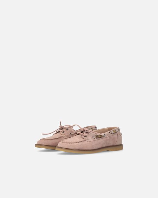 Pinko White Suede Moccasins With Jewel Details