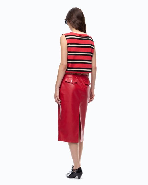 Pinko Red Wool And Cashmere Vest