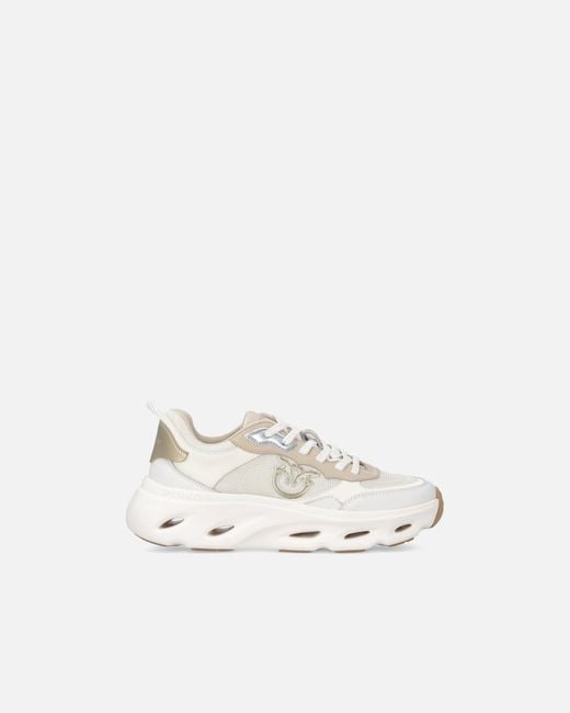 Pinko White Sneakers With Love Birds Logo