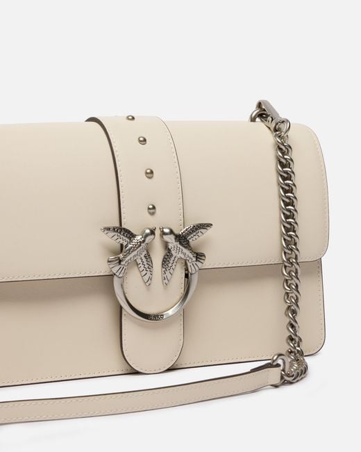 Pinko Natural Love Bag One Medium Handbag In Leather