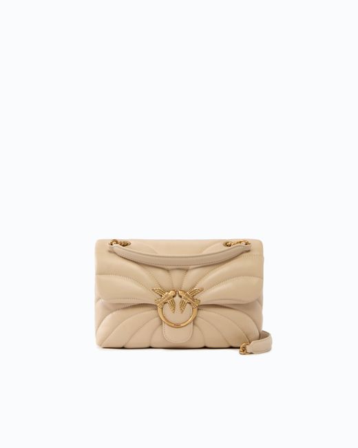 Pinko Natural Love Bag Puff Large Butterfly Quilt Crossbody Bag