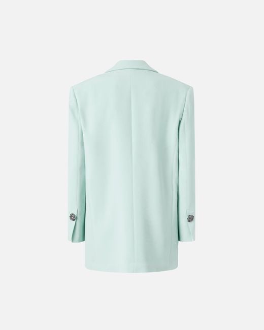 Pinko Blue Jacket With Rose Jewel Buttons