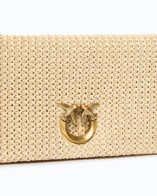 Pinko Natural Love Bag Click Soft Horizontal Classic Medium Crossbody Clutch
