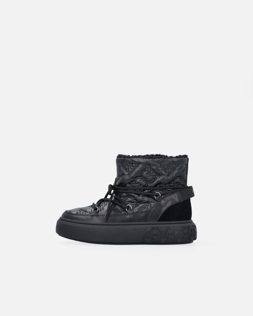 Pinko White Quilted Boots With Love Birds Logo