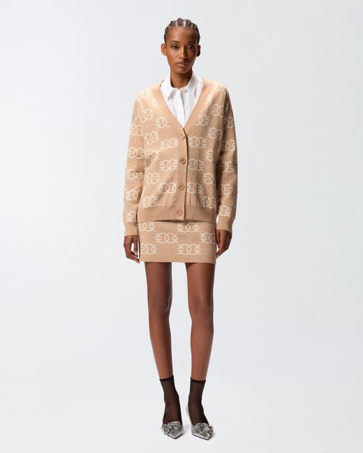 Cardigan À Logo Love Birds Pinko en coloris Natural