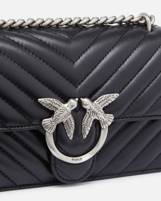 Pinko White Mini Love Bag One Chevron