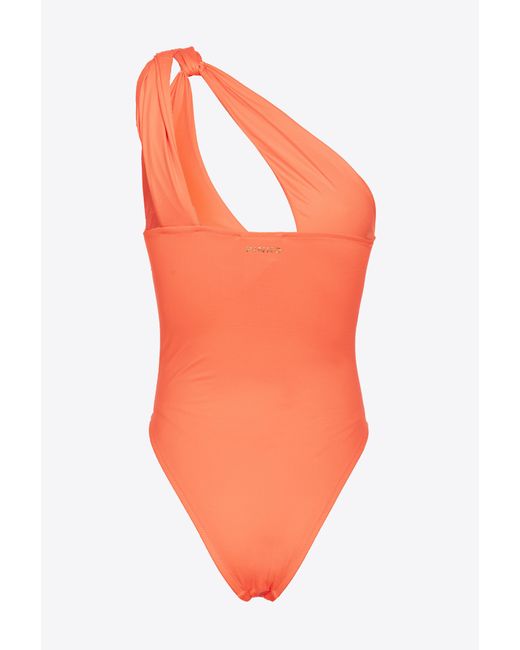Pinko Red One-shoulder One-piece Swimsuit