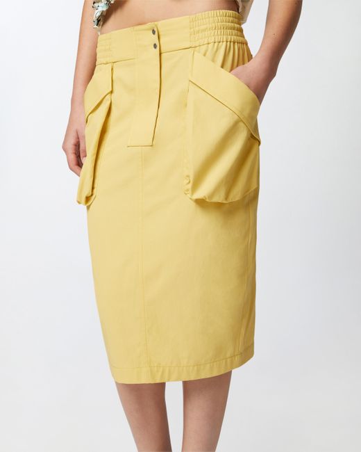 Pinko Yellow Pencil Skirt With Maxi Pockets