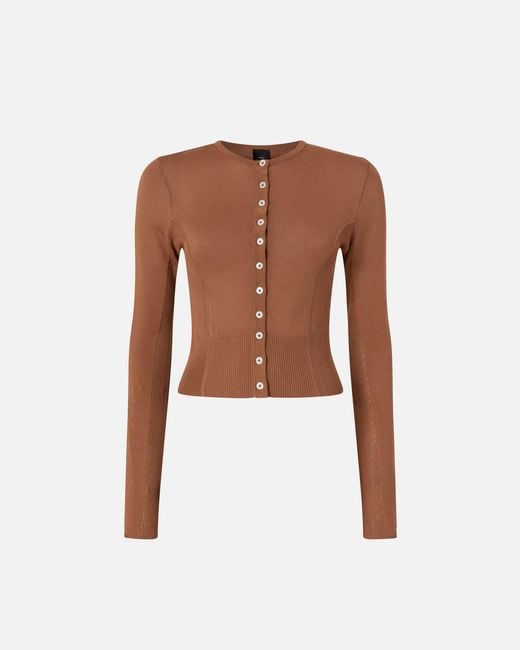 Pinko Brown Cardigan With Mother-Of-Pearl Buttons