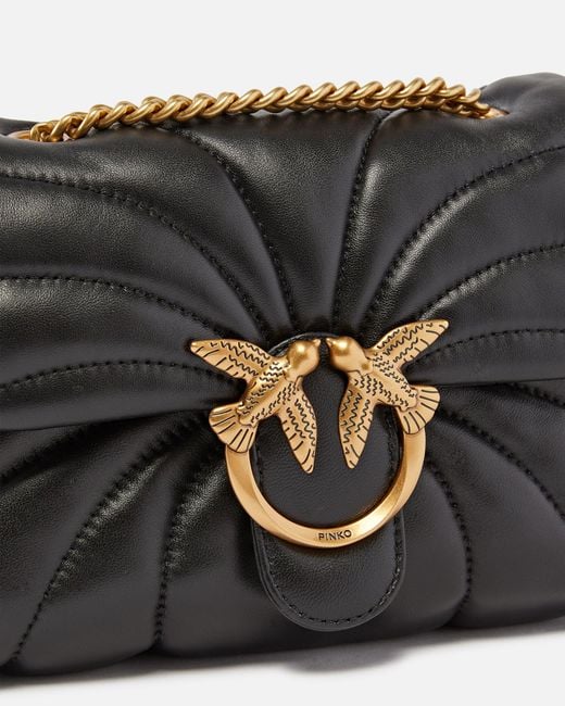 Pinko White Love Bag Puff Butterfly Mini Nappa Leather Crossbody Bag