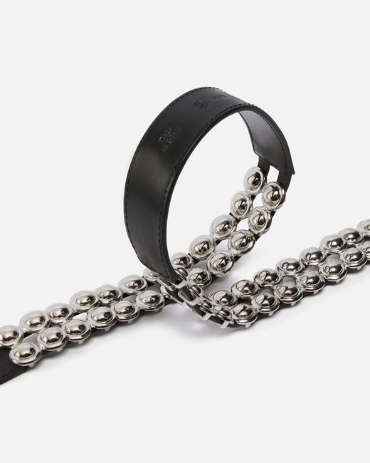 Pinko White 3-Cm Belt With Studs