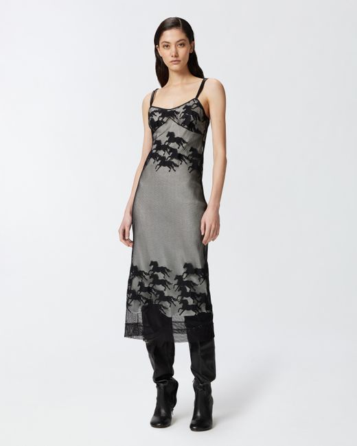 Vestido Midi Transparente Con Diseño De Caballos Reimagine X Patrick Mcdowell Pinko de color White