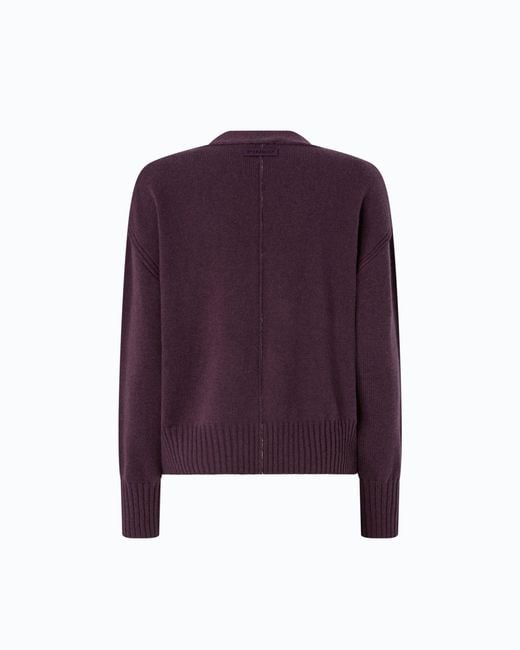 Pinko Purple Wool And Cashmere Cardigan